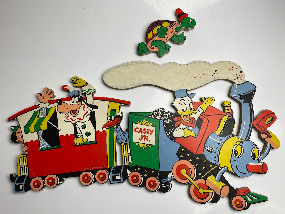 Vintage Disney Train Wall Hanging 4 Pieces Etsy