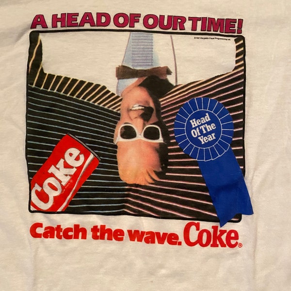 Rare Max Headroom Vintage 1987 T-Shirt, A Head of Our Time, Coke