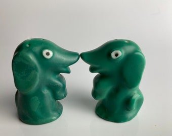 Unique, Vintage Made in Japan Art Deco Green Dogs Salt and Pepper Shakers