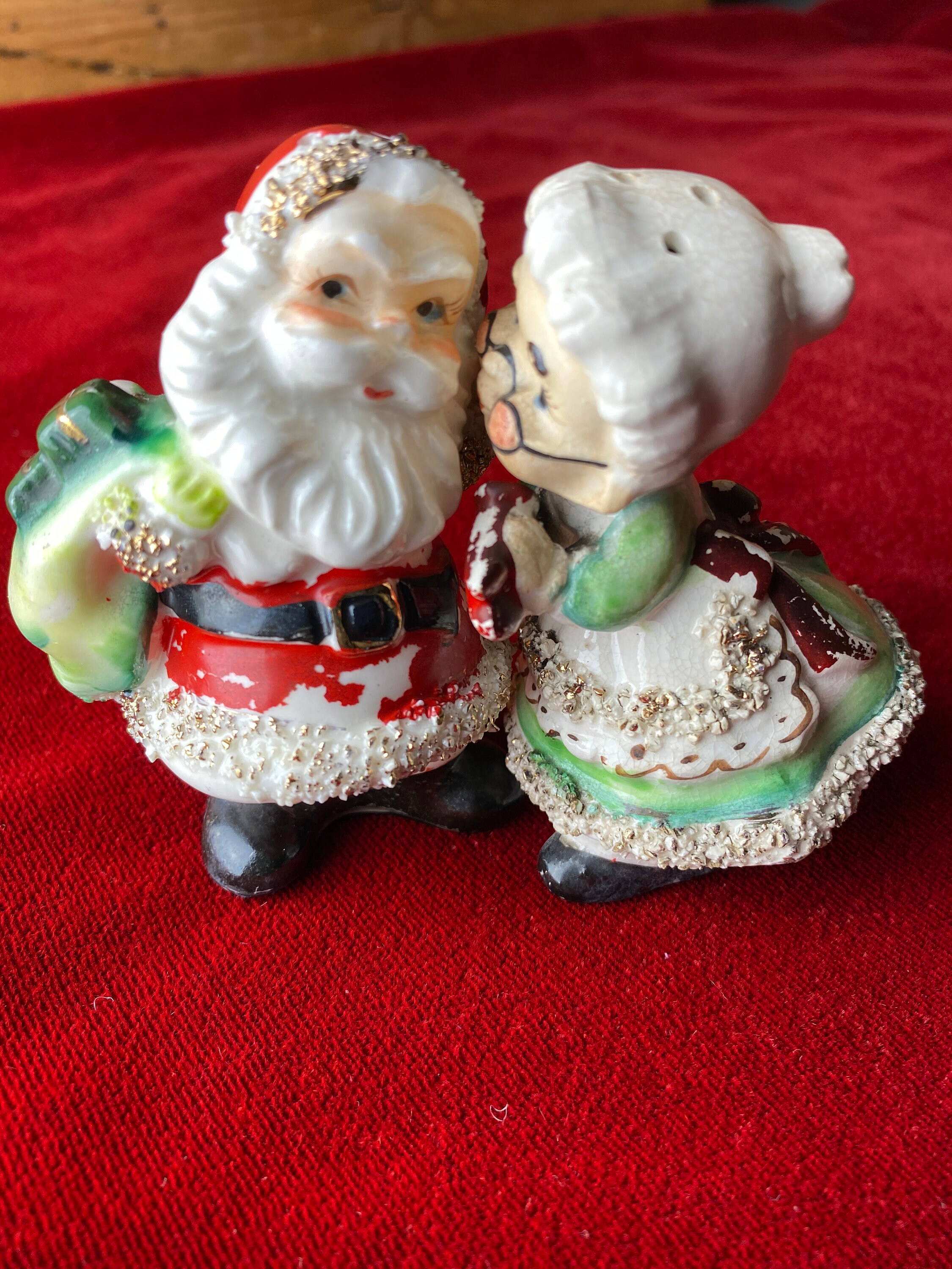Vintage Lefton Santa and Mrs Claus Salt and Pepper Shakers Etsy
