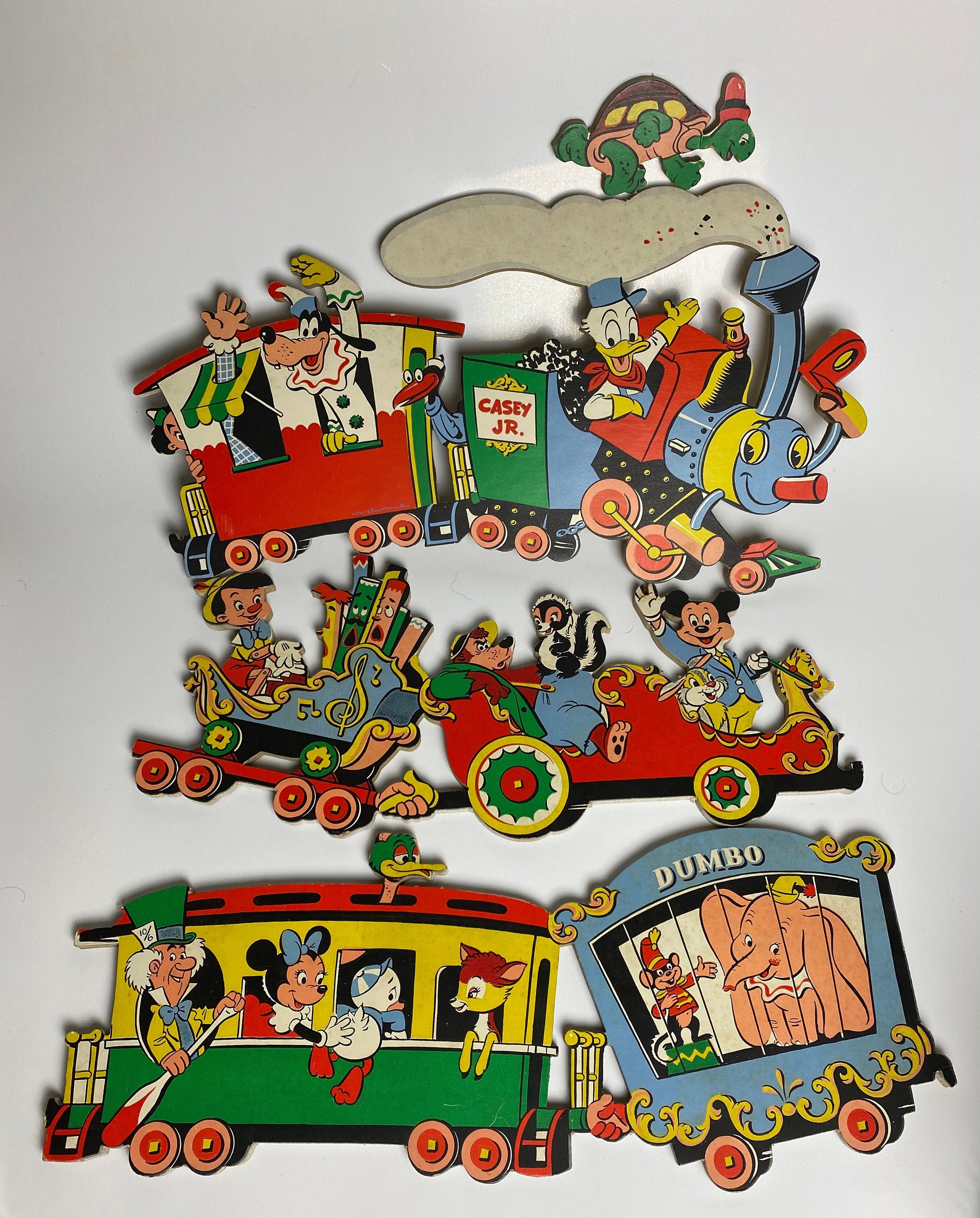 Vintage Disney Train Wall Hanging 4 Pieces Etsy