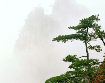 Mountain mist, Huangshan (Yellow Mountain) National Park, China. Nature landscape photography for your Home or office wall