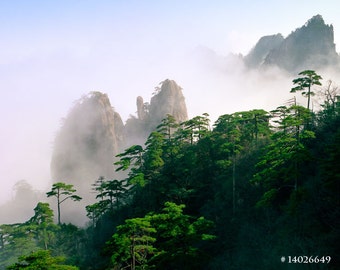 Huangshan (Yellow Mountain) National Park, China. Beautiful nature landscape Fine Art photography for your home and office.