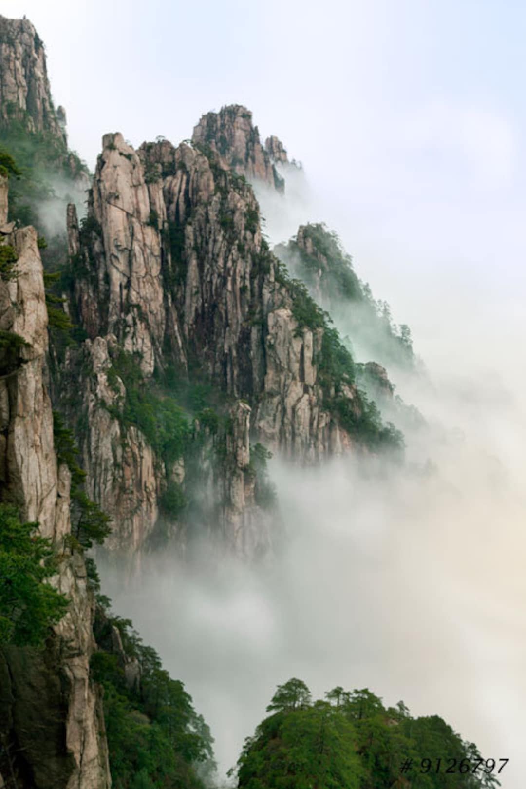 風景　山 自然風景写真 - 黄山（黄山）中国国家公園。 - Etsy 日本
