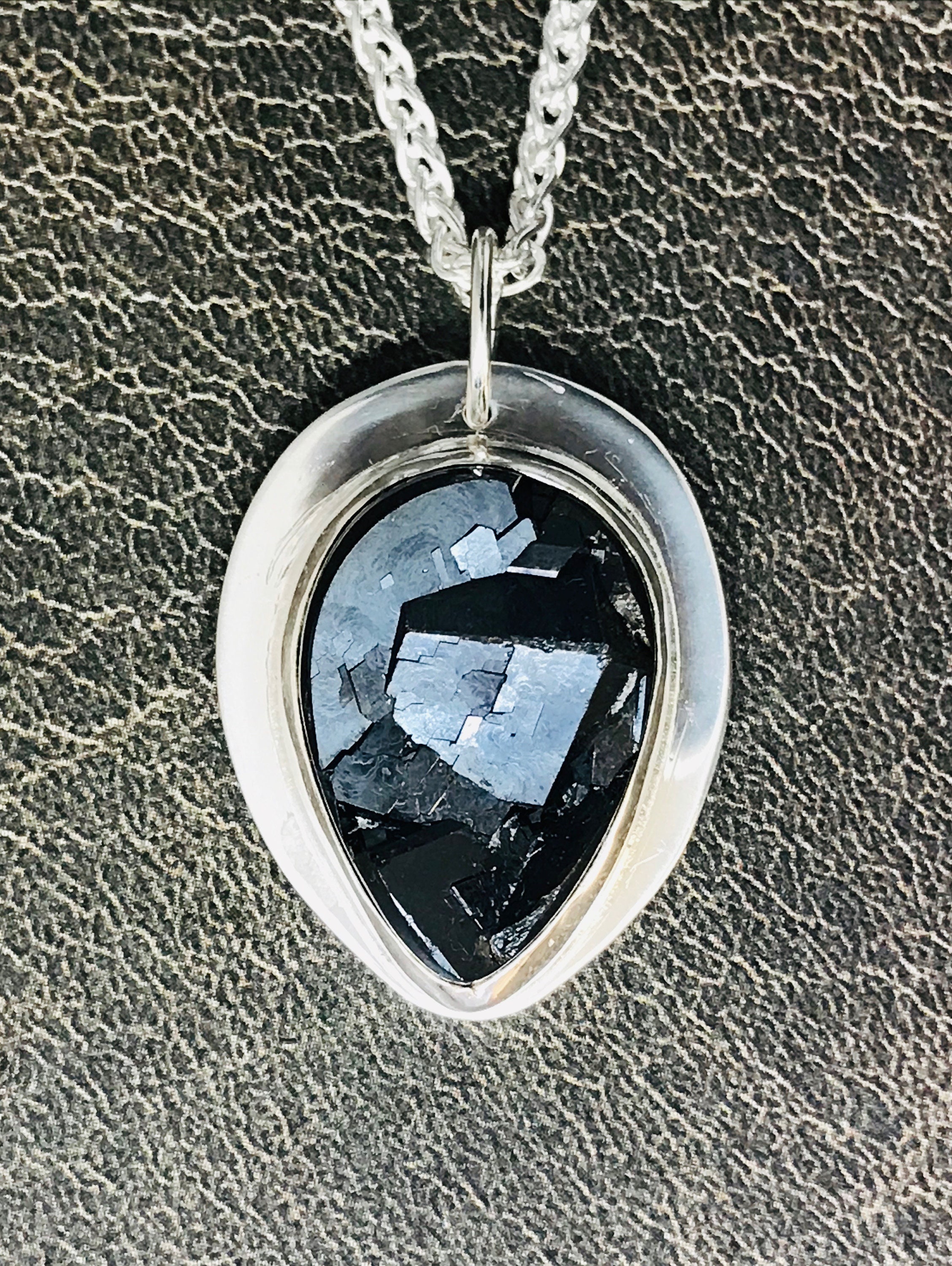 Natural Surface Black Pendant Etsy