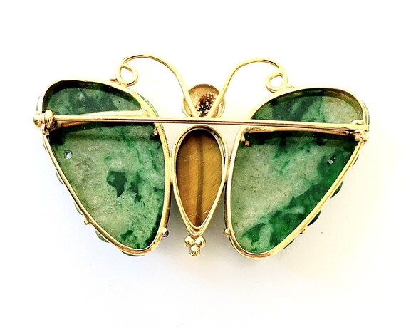 Jade butterfly | 14k butterfly | vintage butterfl… - image 2