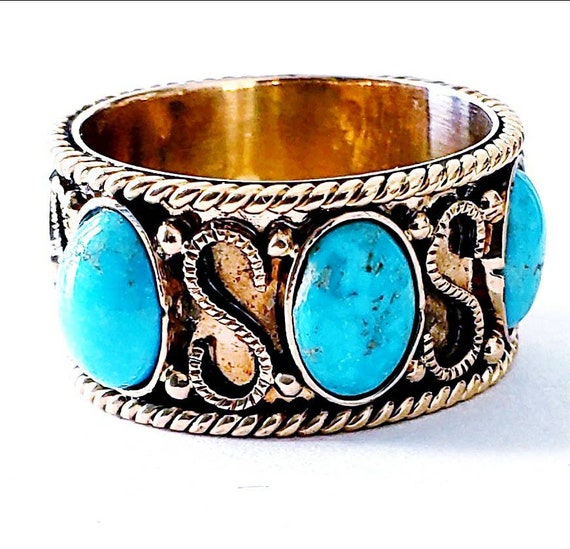 14k Turquoise Cigar Band