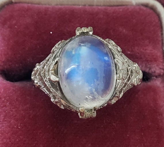 Moonstone ring | 14k moonstone cabochon ring | fil