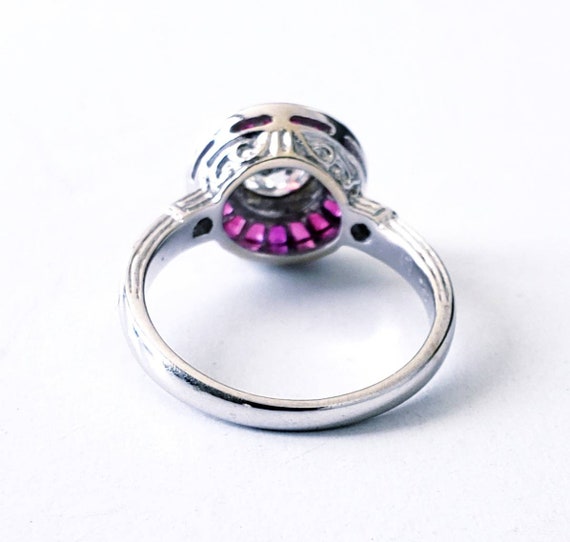 Diamond and ruby engagement ring | ruby halo ring… - image 3