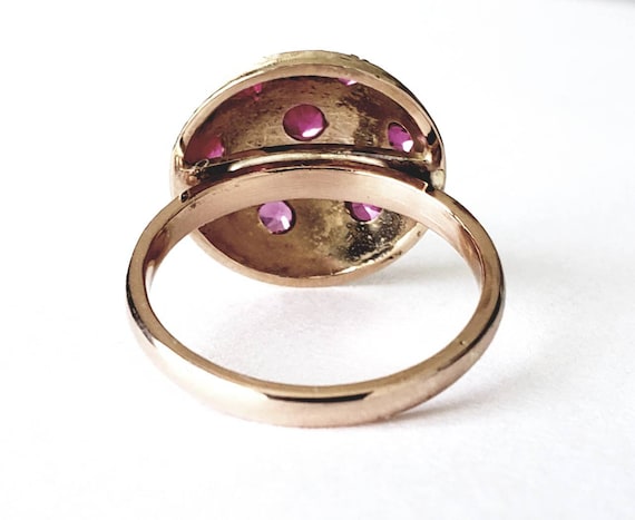 Ruby Bombe ring | 14k Burnished Set Rubies - image 5