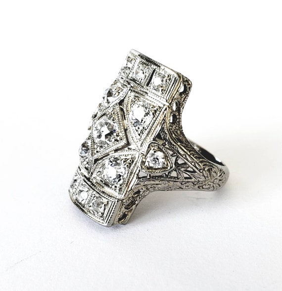 Circa 1920 art deco Diamond ring | 18k diamond en… - image 7