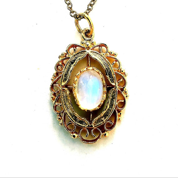14k moonstone pendant | moonstone necklace