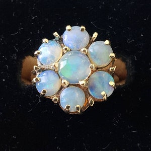 Opal cluster ring | October babies | 10k opal ring