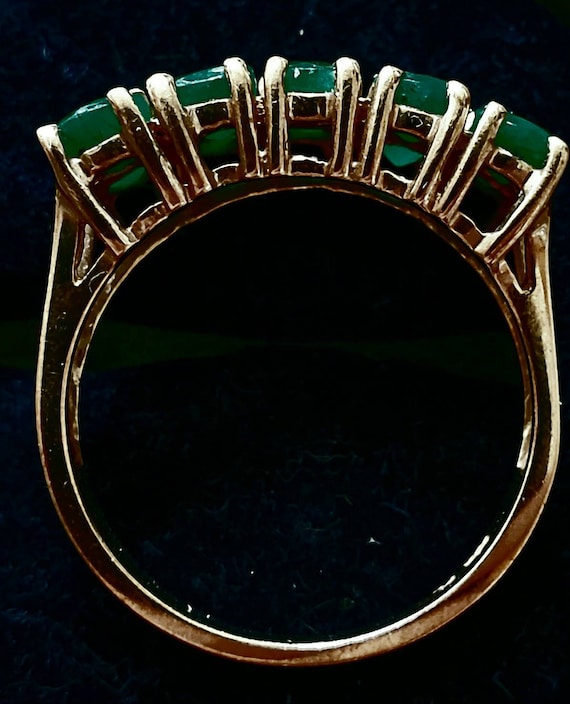 14k Emerald Ring | Emerald Stack Ring - image 3