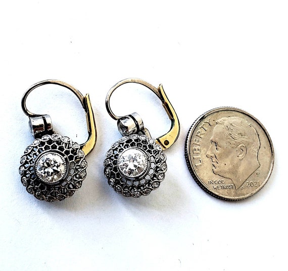 Antique diamond earrings | Art deco dangle diamon… - image 7