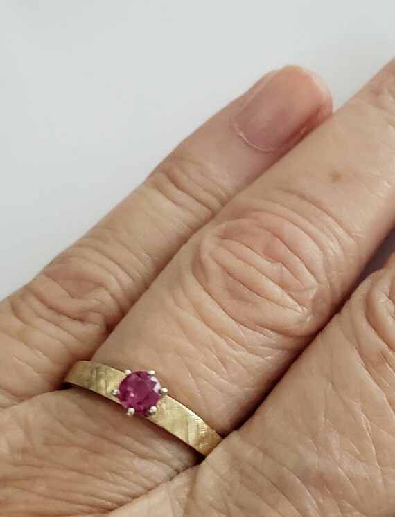 Ruby ring | 1960s ruby ring | ruby wedding band - image 5