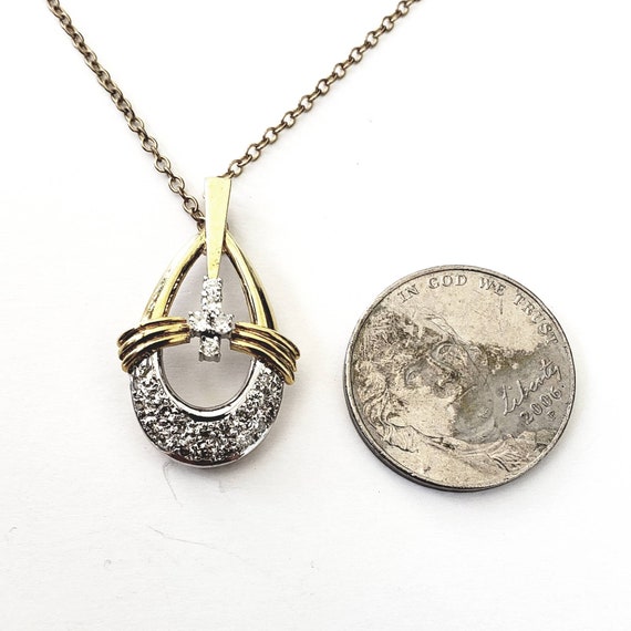14k diamond pendant | diamond necklace | vintage diamond charm View 4