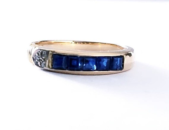 14k Sapphire Ring | Sapphire Wedding Band