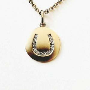 Diamond horseshoe charm | 14k Good Luck Charm
