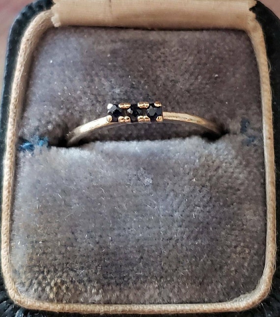 Mini Sapphire ring | 10k ring sapphire trio ring … - image 5
