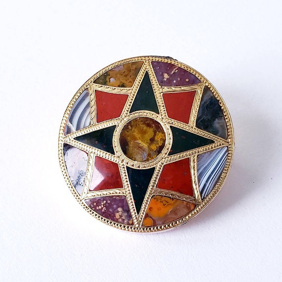 Antique Scottish agate brooch | scottish pebble br