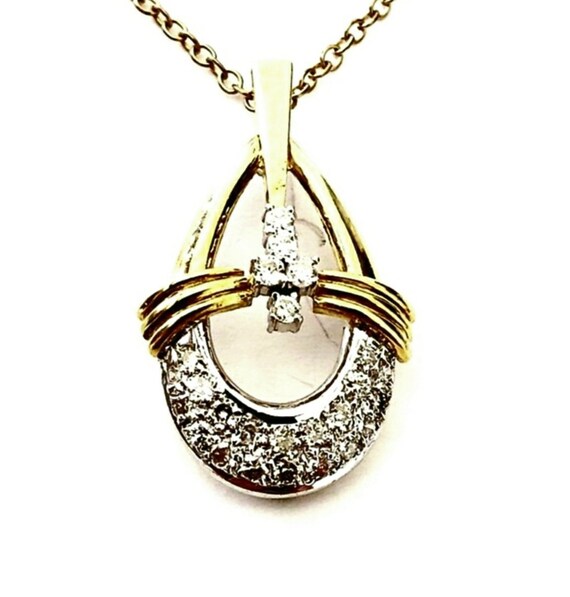 14k diamond pendant | diamond necklace | vintage diamond charm