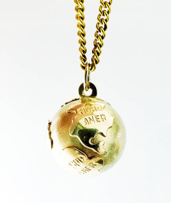 14k globe charm | 14k charm | globe | global