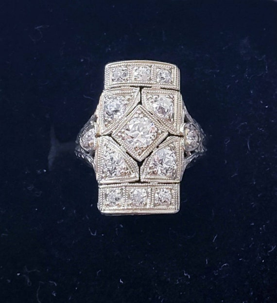Circa 1920 art deco Diamond ring | 18k diamond en… - image 1