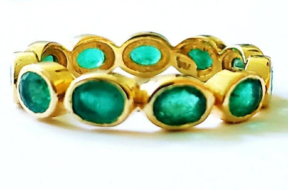 18k emerald ring | eternity gem band | emerald st… - image 5