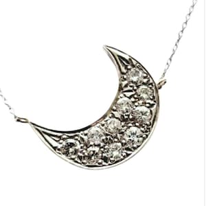 Antique Diamond Crescent Necklace