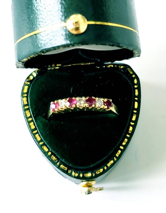 18k ruby diamond stack ring | 18k diamond ruby we… - image 1