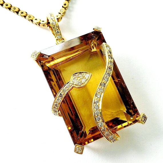 Large citrine diamond snake pendant | November bab