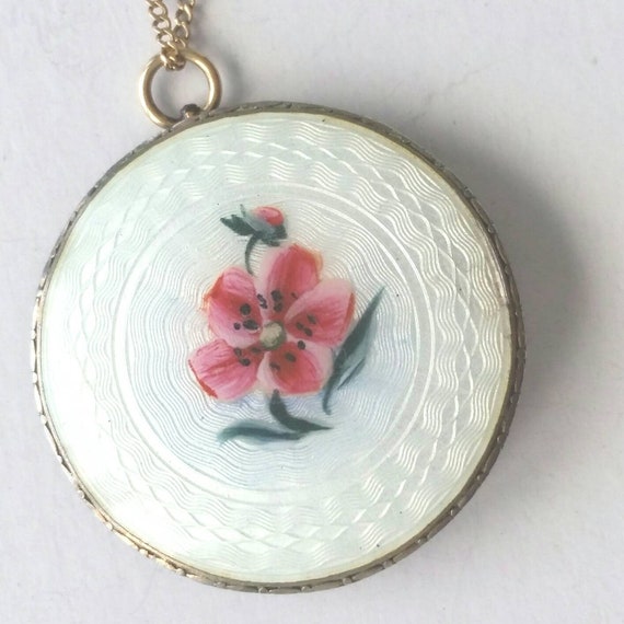 Enamel flower pendant | enamel flower brooch