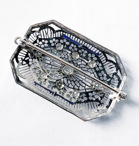 14k Art Deco  diamond pendant  | art deco diamond… - image 2