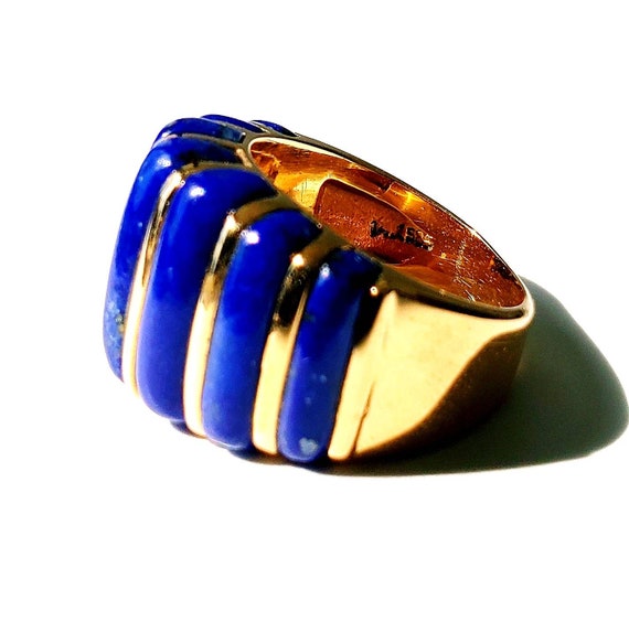 Lapis Lazuli ring | gold & lapis ring | 14k lapis… - image 4