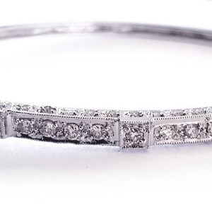 14k diamond bracelet  | three row diamond bangle | gold bracelet