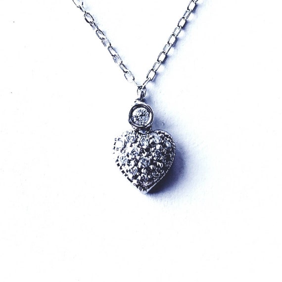 14k diamond heart | tiny diamond heart | sweet hea