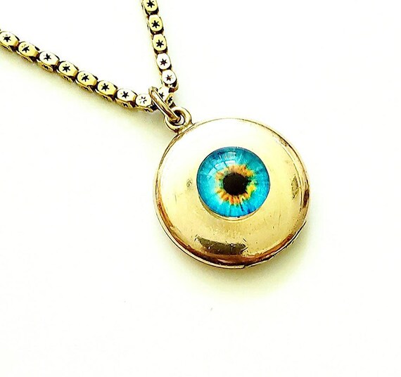 Victorian locket | evil eye pendant | charm