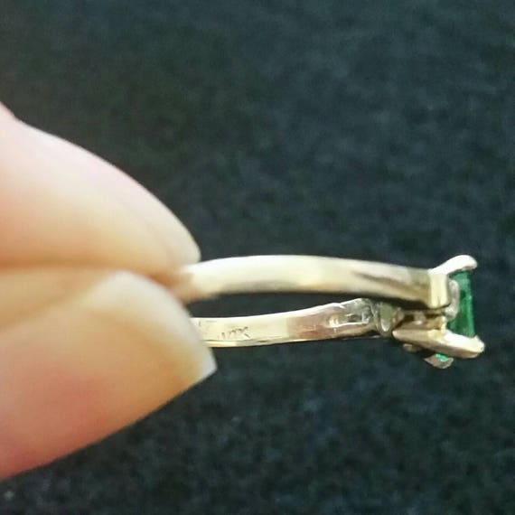 14k emerald  diamond ring | vintage emerald ring … - image 5