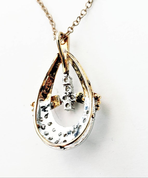 14k diamond pendant | diamond necklace | vintage diamond charm View 3