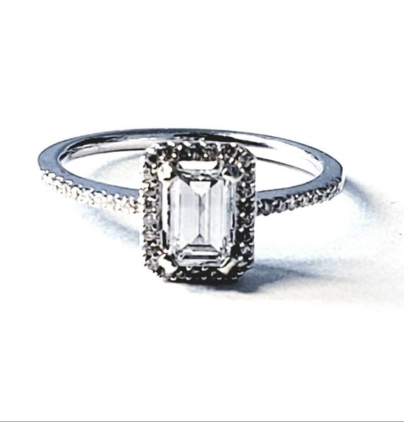 Emerald cut diamond engagement ring | diamond ring