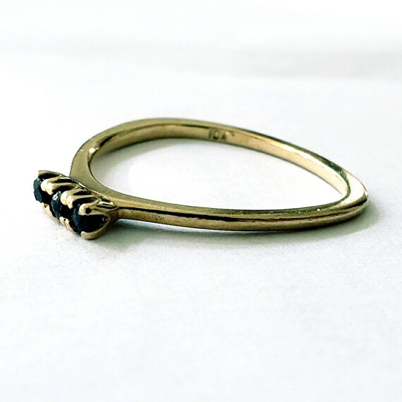 Mini Sapphire ring | 10k ring sapphire trio ring … - image 6