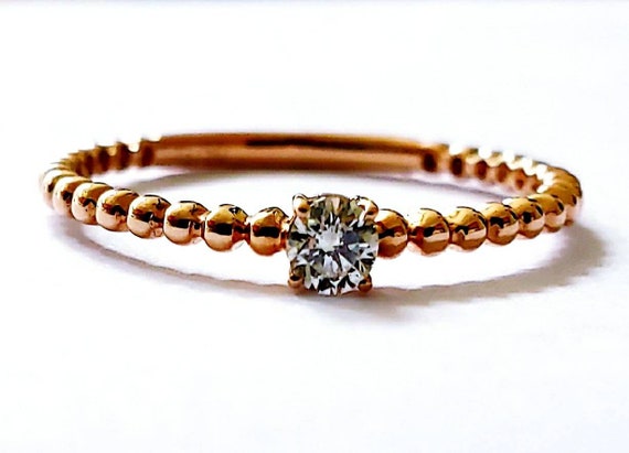 18k Diamond ring | rose gold diamond ring | diamond stack ring