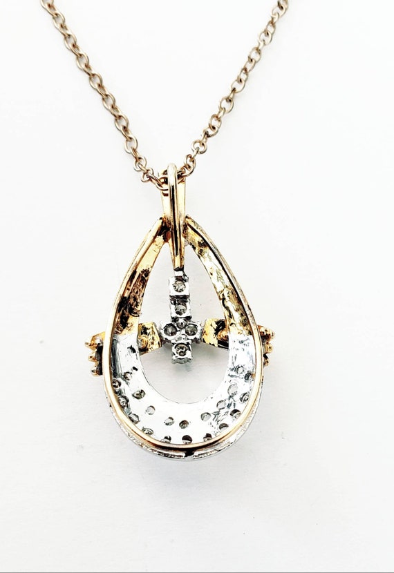 14k diamond pendant | diamond necklace | vintage diamond charm View 2