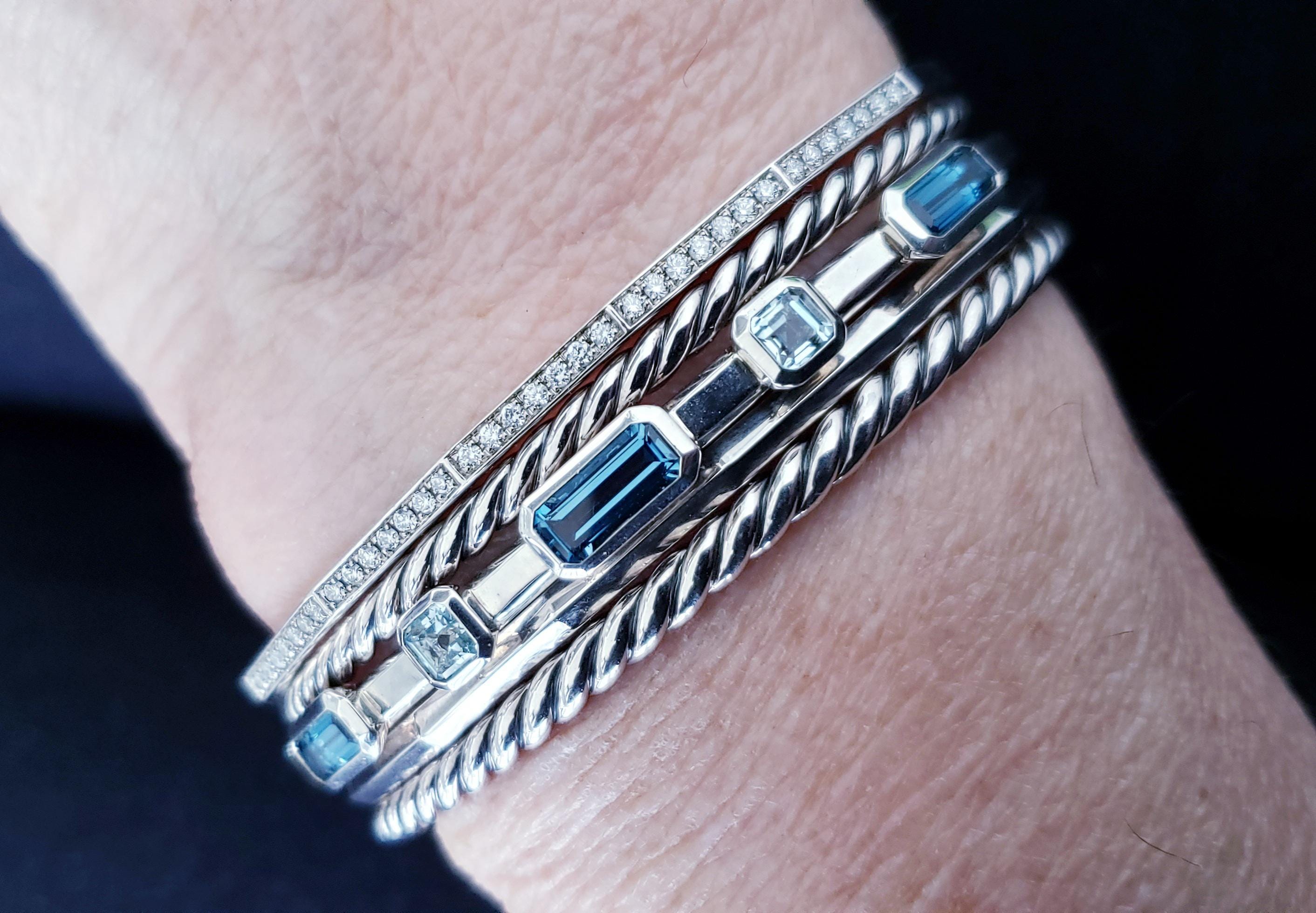 David Yurman Bracelet Blue With Diamonds Yurman Stax David