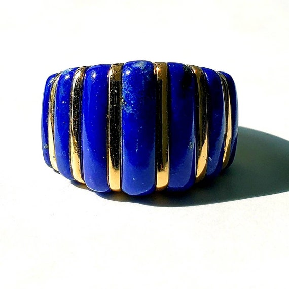Lapis Lazuli ring | gold & lapis ring | 14k lapis… - image 2