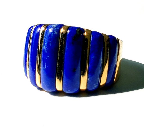 Lapis Lazuli ring | gold & lapis ring | 14k lapis… - image 5