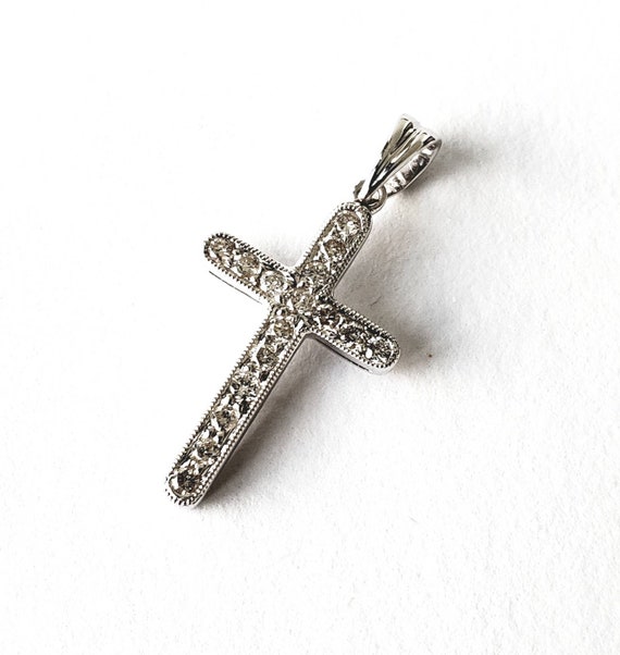 Diamond cross | cross pendant | 18k cross - image 1