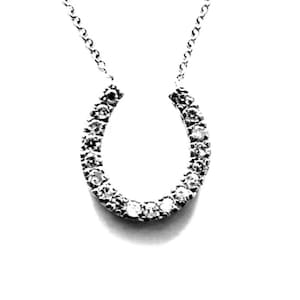 Diamond horseshoe necklace | 14k  Diamond Goodluck Charm