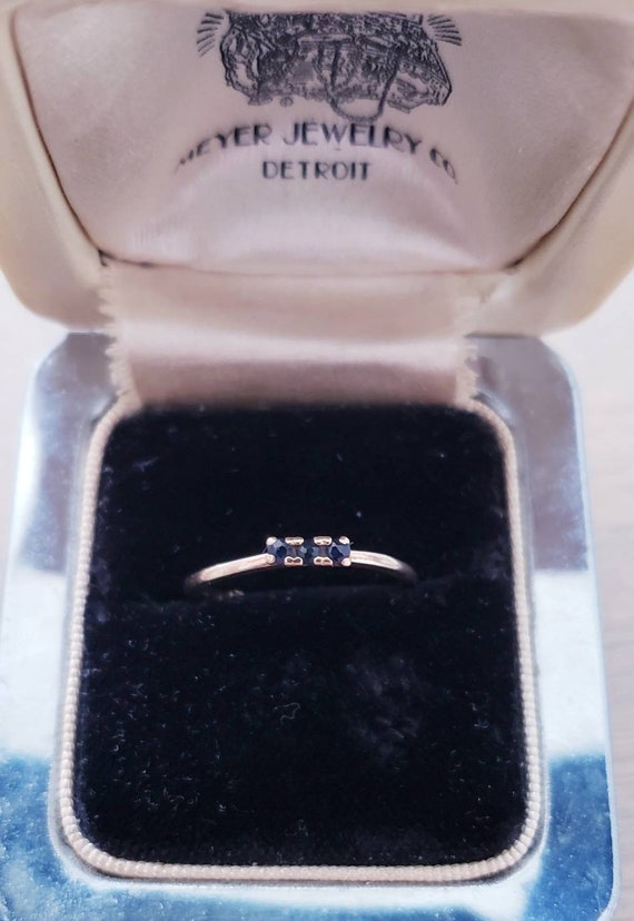 Mini Sapphire ring | 10k ring sapphire trio ring … - image 3